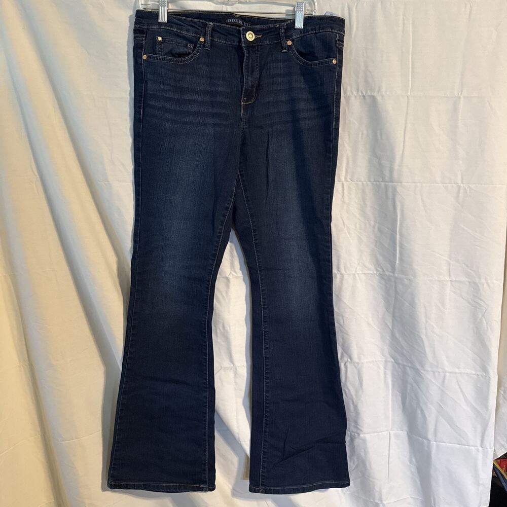 Code Bleu Ladies 12 Blue jeans Wide Leg Dark Wash